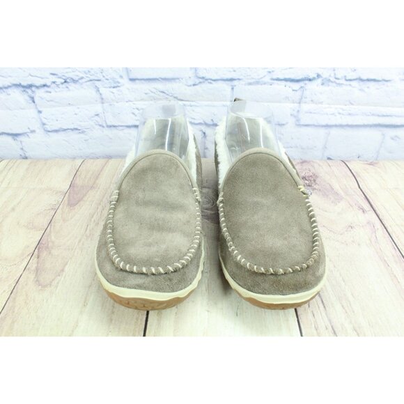 LL Bean Mountain Slippers Moccasin Suede Dark Cement Size 9 M - Picture 5 of 9